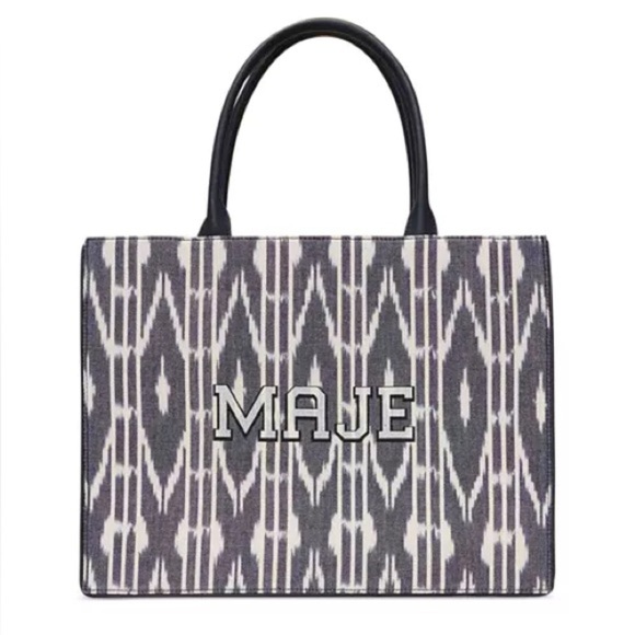 Maje Bleu Marine Tie & Dye Canvas Tote Bag NWT - Picture 5 of 7